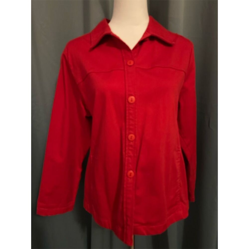 Pendleton Women's Red Button-Up Jacket Size L Lon… - image 1